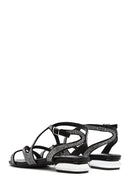 Women's Black Stone Buckle Sandals | Derimod Women's Black Stone Buckle Sandals | Derimod