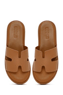 Women's Tan Thick Soled Slippers | Derimod Women's Tan Thick Soled Slippers | Derimod