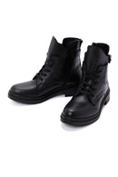 Women's Black Leather Zippered Boots | Derimod Women's Black Leather Zippered Boots | Derimod