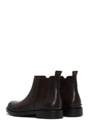 Men's Brown Leather Casual Chelsea Flat Boots | Derimod Men's Brown Leather Casual Chelsea Flat Boots | Derimod