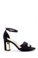 Women's Suede Metal Heel Detailed Shoes | Derimod Women's Suede Metal Heel Detailed Shoes | Derimod