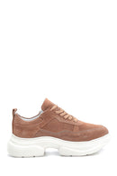 Women's Brown Suede Leather Thick Soled Sneaker | Derimod Women's Brown Suede Leather Thick Soled Sneaker | Derimod
