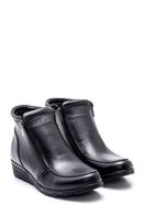 Women's Wedge Heeled Zippered Leather Boots | Derimod Women's Wedge Heeled Zippered Leather Boots | Derimod