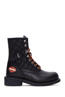 Harley Davidson Kadın Siyah New Worker Deri Postal Bot | Derimod Harley Davidson Kadın Siyah New Worker Deri Postal Bot | Derimod