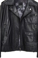 Carter Erkek Siyah Biker Deri Mont | Derimod Carter Erkek Siyah Biker Deri Mont | Derimod