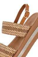 Women's Brown Thick Soled Braided Sandals | Derimod Women's Brown Thick Soled Braided Sandals | Derimod
