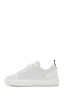 Erkek Beyaz Bağcıklı Deri Sneaker | Derimod Erkek Beyaz Bağcıklı Deri Sneaker | Derimod