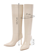 Women's Beige Thin Heeled Leather Boots | Derimod Women's Beige Thin Heeled Leather Boots | Derimod