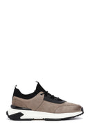 Men's Mink Lace-Up Nubuck Leather Casual Sneaker | Derimod Men's Mink Lace-Up Nubuck Leather Casual Sneaker | Derimod