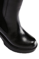 Women's Black Leather Heeled Chelsea Boots | Derimod Women's Black Leather Heeled Chelsea Boots | Derimod