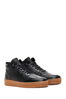 Erkek Siyah Deri Bilekli Sneaker | Derimod Erkek Siyah Deri Bilekli Sneaker | Derimod