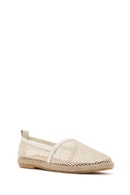 Women's Cream Leather Espadrilles | Derimod Women's Cream Leather Espadrilles | Derimod