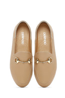 Kadın Bej Deri Maskülen Loafer | Derimod Kadın Bej Deri Maskülen Loafer | Derimod