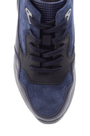 Men's Suede Detailed Leather Sneaker | Derimod Men's Suede Detailed Leather Sneaker | Derimod