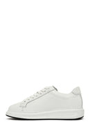 Erkek Beyaz Bağcıklı Deri Sneaker | Derimod Erkek Beyaz Bağcıklı Deri Sneaker | Derimod