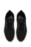 Men's Black Lace-Up Thick-Soled Nubuk Leather Casual Sneaker | Derimod Men's Black Lace-Up Thick-Soled Nubuk Leather Casual Sneaker | Derimod