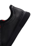 Erkek Siyah Bağcıklı Deri Sneaker | Derimod Erkek Siyah Bağcıklı Deri Sneaker | Derimod