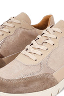 Woman Mink Laced Thick Sole Leather Sneakers | Derimod Woman Mink Laced Thick Sole Leather Sneakers | Derimod