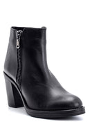 Women's Zippered Heeled Leather Boots | Derimod Women's Zippered Heeled Leather Boots | Derimod