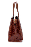 Women's Crocodile Patterned Shoulder Bag | Derimod Women's Crocodile Patterned Shoulder Bag | Derimod