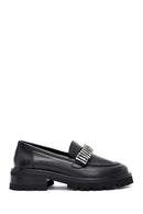 Woman Black Accessory Leather Masculine Loafer | Derimod Woman Black Accessory Leather Masculine Loafer | Derimod