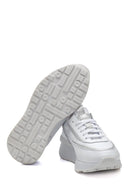 Women's White Thick Soled Leather Sneaker | Derimod Women's White Thick Soled Leather Sneaker | Derimod