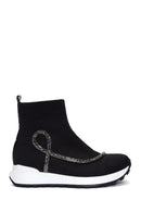 Kadın Siyah Taşlı Bilekli Sneaker | Derimod Kadın Siyah Taşlı Bilekli Sneaker | Derimod