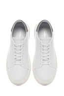 Erkek Beyaz Bağcıklı Deri Sneaker | Derimod Erkek Beyaz Bağcıklı Deri Sneaker | Derimod