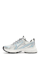 Women's Blue Chunky Sole Lace-Up Sneakers | Derimod Women's Blue Chunky Sole Lace-Up Sneakers | Derimod