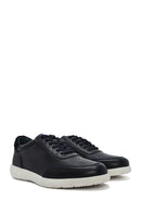 Erkek Lacivert Bağcıklı Deri Casual Sneaker | Derimod Erkek Lacivert Bağcıklı Deri Casual Sneaker | Derimod