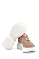 Women's Brown Suede Leather Thick Soled Sneaker | Derimod Women's Brown Suede Leather Thick Soled Sneaker | Derimod