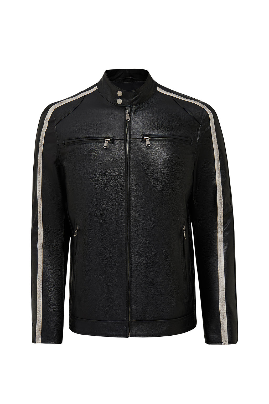 Middleton Erkek Siyah Slim-Fit Kısa Deri Ceket