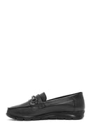 Women's Black Buckle Detailed Leather Comfort Loafer | Derimod Women's Black Buckle Detailed Leather Comfort Loafer | Derimod