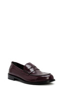 Women's Burgundy Leather Masculine Loafer | Derimod Women's Burgundy Leather Masculine Loafer | Derimod