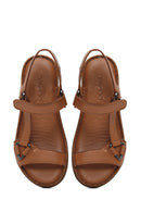 Women's Tan Leather Comfort Sandals | Derimod Women's Tan Leather Comfort Sandals | Derimod
