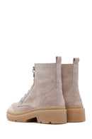 Women's Beige Suede Leather Boots | Derimod Women's Beige Suede Leather Boots | Derimod