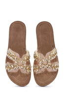 Women's Gold Stone Slippers | Derimod Women's Gold Stone Slippers | Derimod