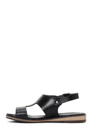 Women's Black Ankle Strap Leather Bodrum Sandals | Derimod Women's Black Ankle Strap Leather Bodrum Sandals | Derimod