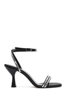 Women's Black Ankle Buckle Stoned Thin Heel Sandals | Derimod Women's Black Ankle Buckle Stoned Thin Heel Sandals | Derimod