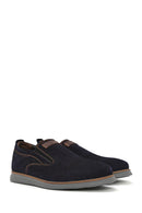 Erkek Lacivert Nubuk Deri Casual Loafer | Derimod Erkek Lacivert Nubuk Deri Casual Loafer | Derimod