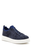 Erkek Mavi Süet Deri Sneaker | Derimod Erkek Mavi Süet Deri Sneaker | Derimod