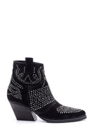 Women's Studded Suede Leather Boots | Derimod Women's Studded Suede Leather Boots | Derimod