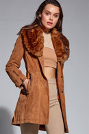 Rhoda Women's Suede Leather Jacket | Derimod Rhoda Women's Suede Leather Jacket | Derimod