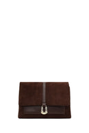 Woman Brown Long-Strap Suede Crossbody Bag | Derimod Woman Brown Long-Strap Suede Crossbody Bag | Derimod