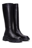 Women's Black Zippered Leather Boots | Derimod Women's Black Zippered Leather Boots | Derimod
