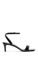 Women's Black Ankle Buckle Low Thin Heel Patent Leather Sandals | Derimod Women's Black Ankle Buckle Low Thin Heel Patent Leather Sandals | Derimod
