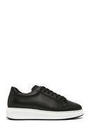 Erkek Siyah Bağcıklı Deri Sneaker | Derimod Erkek Siyah Bağcıklı Deri Sneaker | Derimod