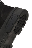 Men's Black Lace-Up Zipper Nubuck Leather Casual Boot | Derimod Men's Black Lace-Up Zipper Nubuck Leather Casual Boot | Derimod