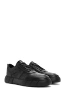 Erkek Siyah Bağcıklı Deri Sneaker | Derimod Erkek Siyah Bağcıklı Deri Sneaker | Derimod