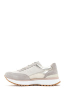 Women's Beige Leather Suede Detailed Sneaker | Derimod Women's Beige Leather Suede Detailed Sneaker | Derimod